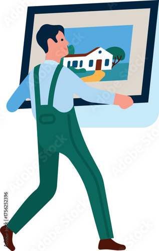 Man Holding Picture in Frame
