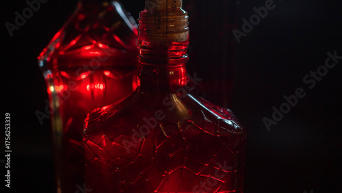 Obraz na płótnie dark mystical theme red whine bottle