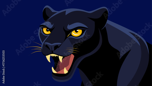 Illustration of an angry black panther