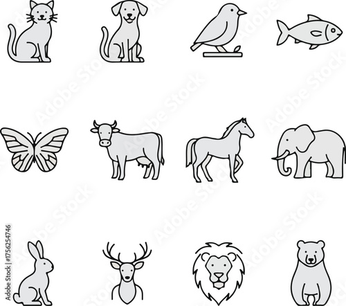 Vibrant animal illustration with diverse color palette