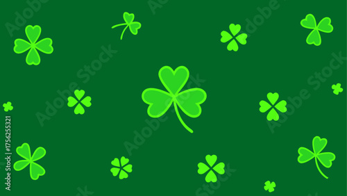 Green background with clover illustrations