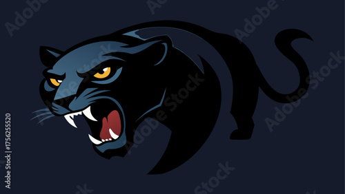 Illustration of an angry black panther