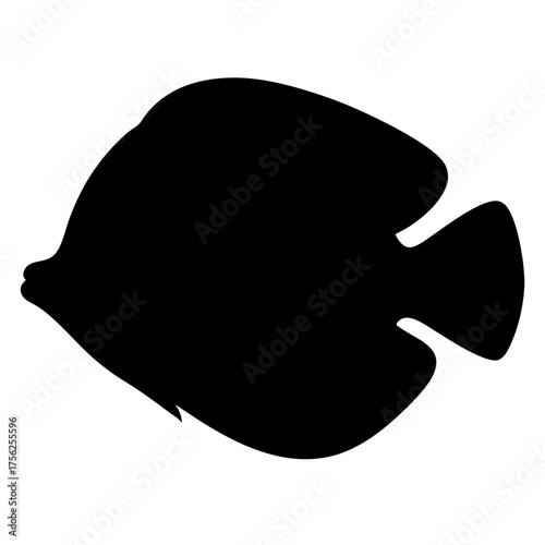 Vector art of silhouette of a butterflyfish