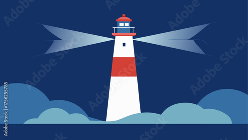 Lighthouse shining in the dark of night