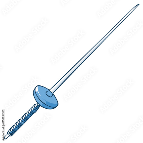 Stylized Fencing Foil Illustration Sport Swordsmanship Weaponry Competitive Recreation Training Athletics