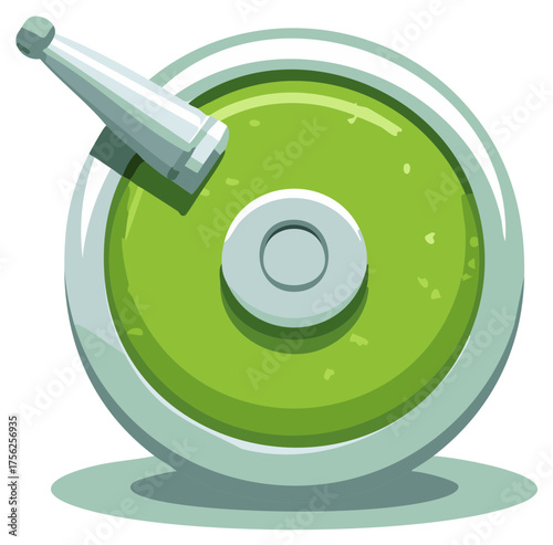 Cartoon Mortar and Pestle Preparing Medicine Herbs or Grinding Spices in Kitchen