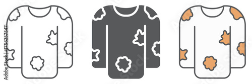 Dirty laundry line icon, laundry and clothes, untidy shirt sign, vector graphics, a linear pattern on a white background. editable stroke
