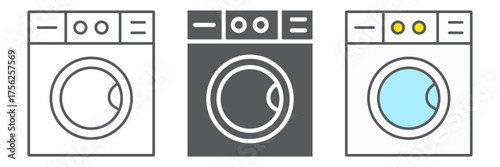 Washing machine line icon, laundry and housekeeping, washer sign, vector graphics, a linear pattern on a white background. editable stroke