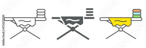 Ironing board line icon, laundry and housekeeping, home appliance sign, vector graphics, a linear pattern on a white background. editable stroke