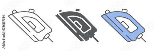 Iron line icon, laundry and housekeeping, smoothing sign, vector graphics, a linear pattern on a white background. editable stroke