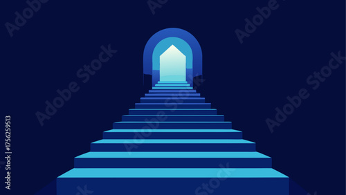 Stairway leading to a bright light source