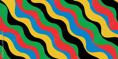 Abstract Art Seamless Colorful Stripes Rainbow Wave Stripes Background  Multi-colored stripes for wallpaper, wrapping paper, backdrops, posters, curtains, pillowcases, blankets, handkerchiefs.