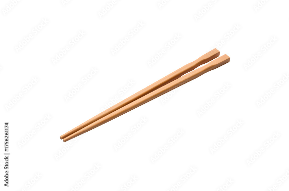 Obraz premium Wooden chopsticks sitting alone on white 