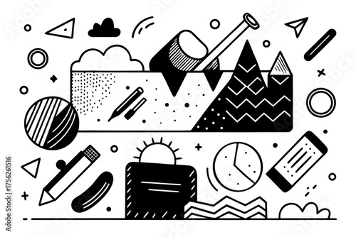 seamless pattern with a set of christmas icons