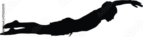 Wallpaper Mural Person swimming silhouette cartoon illustration, symbolic motion and expressive athletic gesture artwork for lifestyle and emotional design Torontodigital.ca
