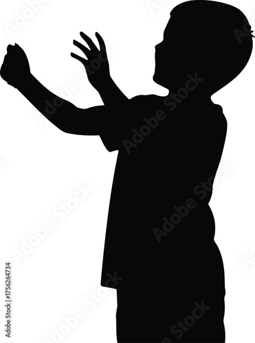 Wallpaper Mural Raised arms silhouette cartoon illustration, expressive gesture and emotional emphasis artwork for lifestyle and symbolic storytelling design Torontodigital.ca