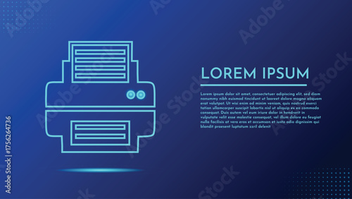 Printer Device Technology Icon Digital Document Output Office Equipment Printing Service Business Solutions