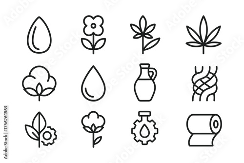Eco-friendly symbols: natural and sustainable elements in linear design