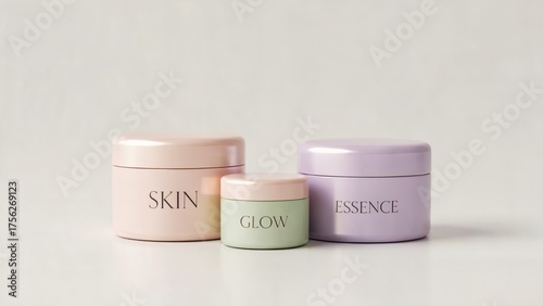 pastel skincare cream jar mockup, pastel skincare cream jar mockup, pastel skincare cream jar mockup for cosmetic packaging design and minimal beauty product branding