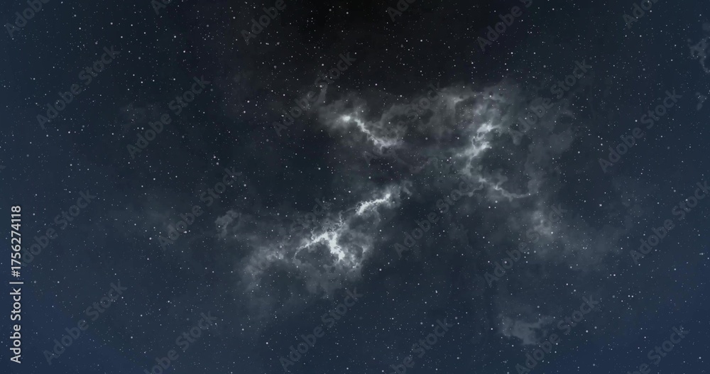 Fototapeta premium Displaying nebula cloud stretching across cosmic expanse, with countless stars and dust patches