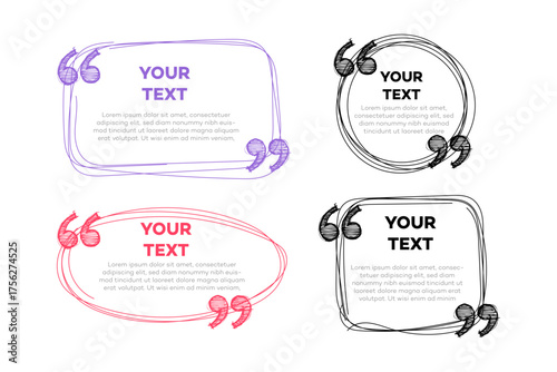 Creative Doodle Testimonial Boxes  Artistic Communication Design Set