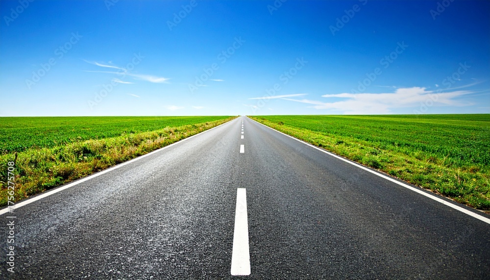Naklejka premium 地平線まで続く道路の背景画像