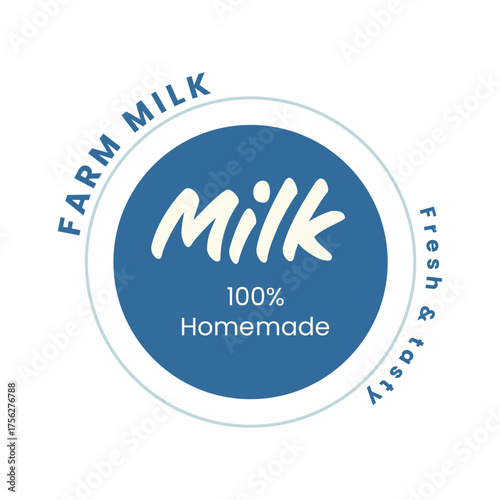 This logo represents homemade farm milk, highlighting its fresh and tasty qualities. The design emphasizes the organic nature of the product, appealing to health-conscious consumers.