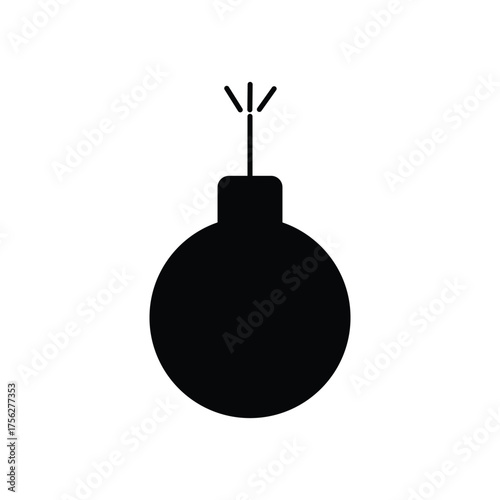 A bomb icon simple flat black vector illustration