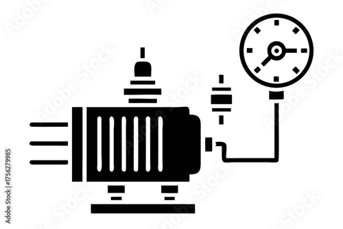 Industrial pump with manometer for pressure control