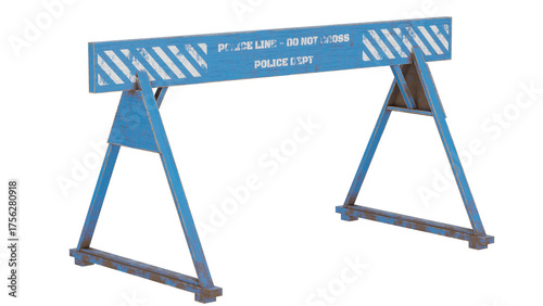 3d rendering police crowd barrier