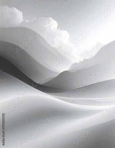 Grey gradient grain texture background gray black white monochrome smooth grainy backdrop design copy space