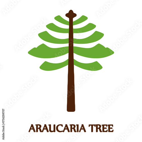 araucaria tree logo icon simple template vector illustration
