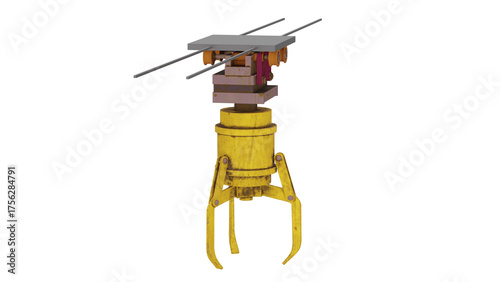 Fotografia Poppy Playtime crane with mechanical arms in game environment