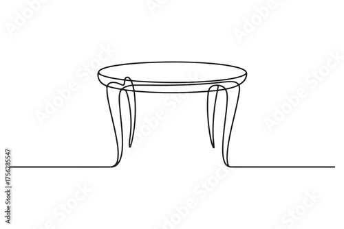 table vector thin line icon . one line Icon drawing with white background