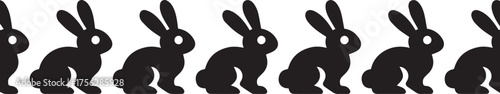 modern monochrome rabbit silhouette pattern seamless repeat black bunnies surface design vector for wallpaper fabric ai eps jpeg png