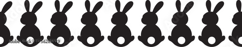 repeat rabbit silhouette motif black bunnies white tails seamless vector pattern for kids decor wrapping paper textile ai eps jpeg png