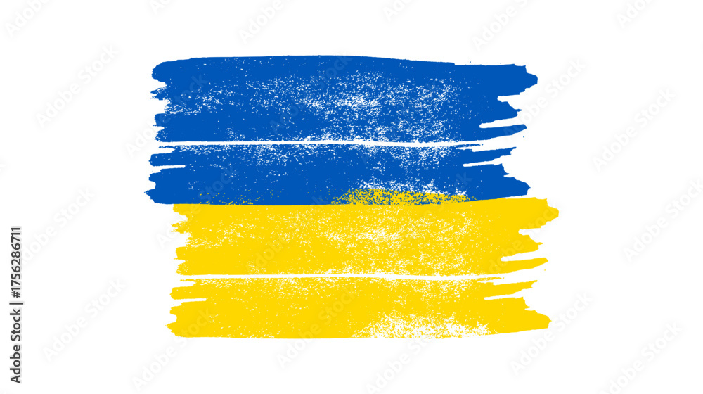Obraz premium Ukrainian national flag in grunge style