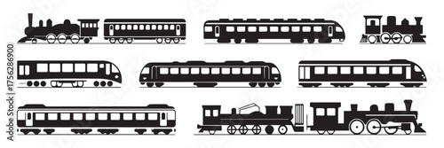 timeline of locomotive design steam engines to highspeed trains vector illustration ai eps jpeg