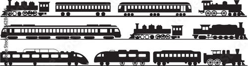 railway design evolution vector pack steam locomotive to modern streamlined passenger trains ai eps png