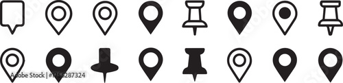 versatile map marker icons push pins geo tags ui symbols perfect for apps websites and maps vector