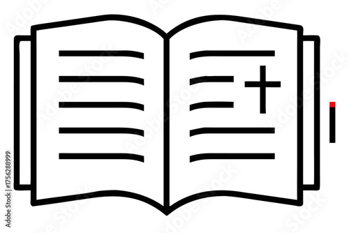 Open book with cross