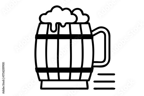 Beer mug line icon, drink, alcohol vector