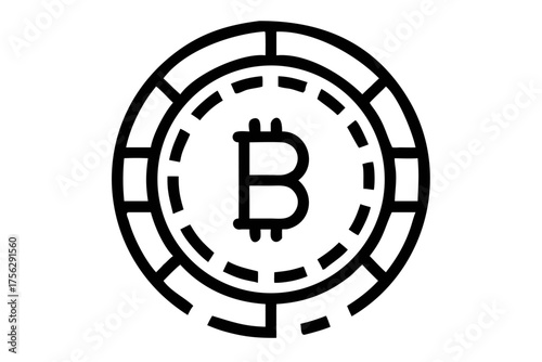 Bitcoin cryptocurrency coin for digital currency concept