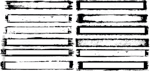 abstract grunge and grainy scratched brush vector set with various grunge and grainy old stained black rusty various dust and grunge abstract stains.