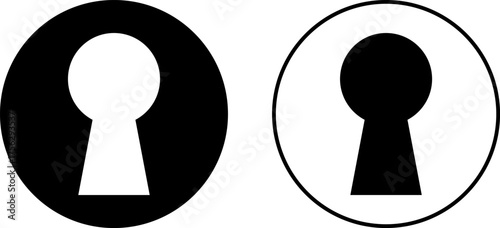 key hole icon set. Door keyhole symbol. Access Point Security sign