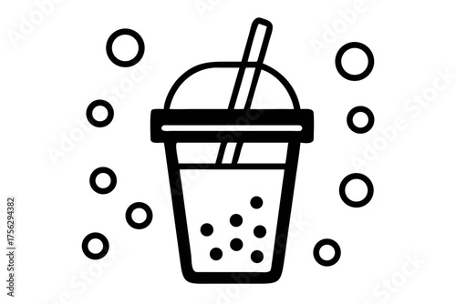 Refreshing boba tea with bubbles