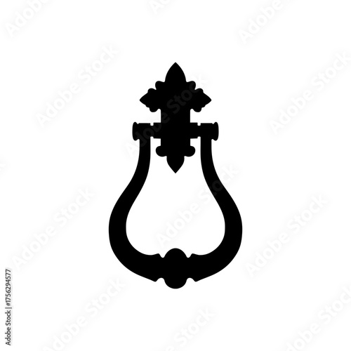 Door knocker silhouette vector flat illustration design.