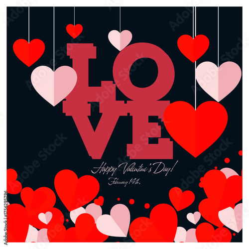 Elegant Dark Red and Gold Floral Background with Heart Borders.