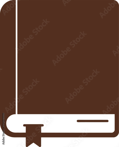 Classic brown hardcover book with bookmark isolated vector vector