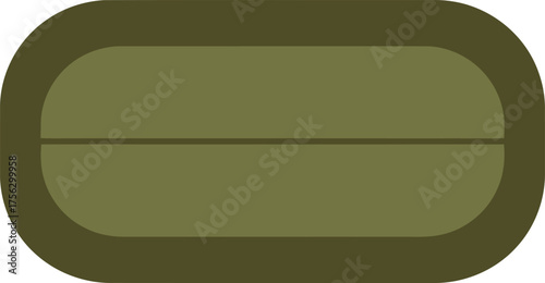 Olive green capsule pill shape minimalist geometric icon vector